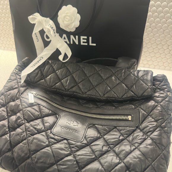 Rare CHANEL cocoon rectangular backpack 2010A black quilted nylon Karl Lagerfeld - Picture 5 of 16